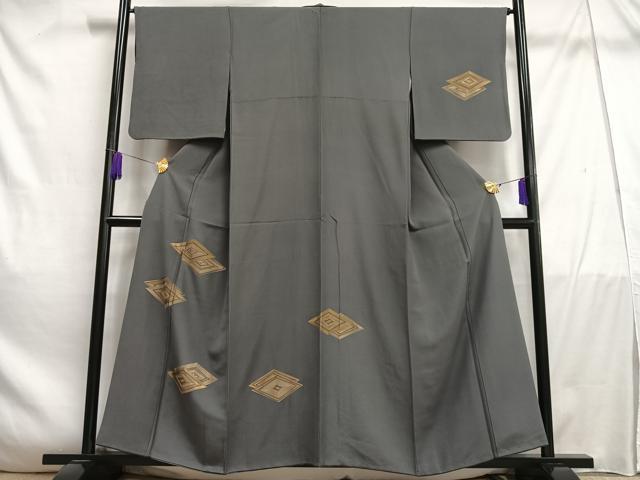 平和屋着物■訪問着　駒刺繍　菱文　金彩　正絹　逸品　AABE3273oa