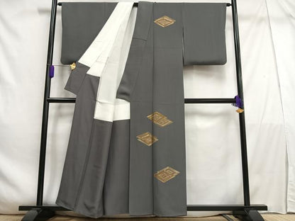 平和屋着物■訪問着　駒刺繍　菱文　金彩　正絹　逸品　AABE3273oa