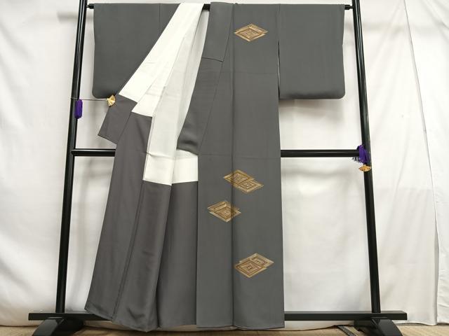 平和屋着物■訪問着　駒刺繍　菱文　金彩　正絹　逸品　AABE3273oa
