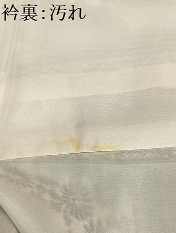 平和屋着物■上質な小紋　風景草花文　鬼しぼ縮緬　正絹　逸品　AABE3319oa