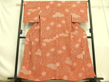 平和屋着物■上質な小紋　絞り　草花文　正絹　逸品　AABE3321oa
