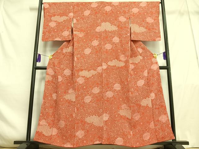 平和屋着物■上質な小紋　絞り　草花文　正絹　逸品　AABE3321oa