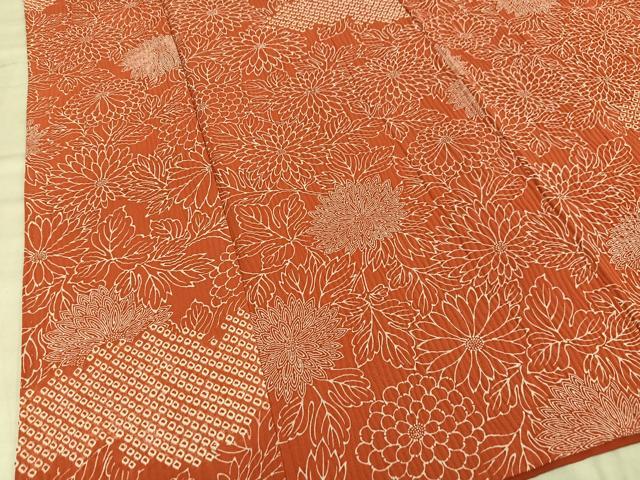 平和屋着物■上質な小紋　絞り　草花文　正絹　逸品　AABE3321oa