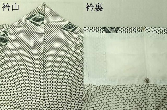 平和屋着物▽小紋 単衣 扇面花文 洗える着物 AABE3361jh