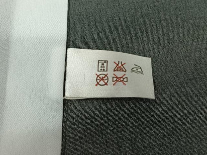 平和屋着物▽訪問着 単衣 流水松文 黒地 金銀彩 洗える着物 AABE3363jh