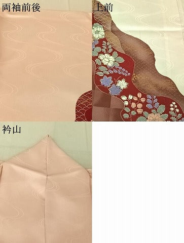 平和屋着物▽訪問着 単衣 辻が花 洗える着物 AABE3364jh
