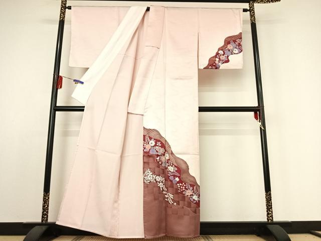 平和屋着物▽訪問着 単衣 辻が花 洗える着物 AABE3364jh