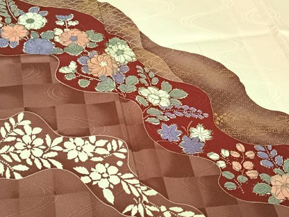 平和屋着物▽訪問着 単衣 辻が花 洗える着物 AABE3364jh