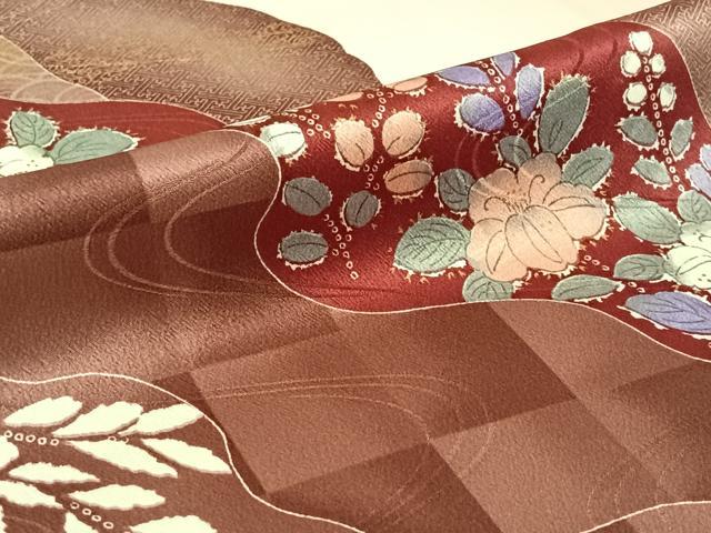 平和屋着物▽訪問着 単衣 辻が花 洗える着物 AABE3364jh