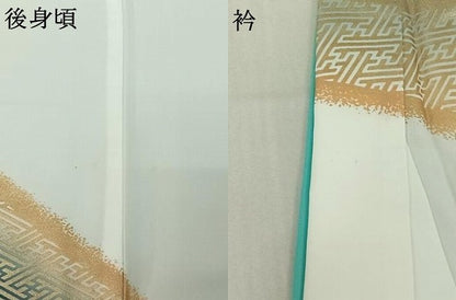 平和屋着物▽男性 訪問着 単衣 流水文 暈し染め 金彩 洗える着物 AABE3365jh