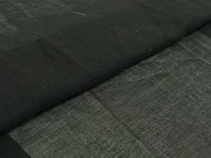平和屋着物▽道中着　スリーシーズン　春夏秋　塵除け　紗　暗黒色　黒地　ロング丈　洗える着物　AABE3367jh
