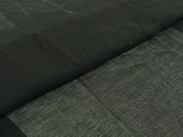 平和屋着物▽道中着　スリーシーズン　春夏秋　塵除け　紗　暗黒色　黒地　ロング丈　洗える着物　AABE3367jh
