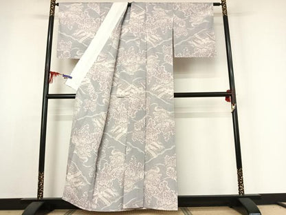 平和屋着物▽本場大島紬 単衣 風景文 正絹 逸品 AABE3375jh