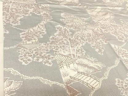 平和屋着物▽本場大島紬 単衣 風景文 正絹 逸品 AABE3375jh
