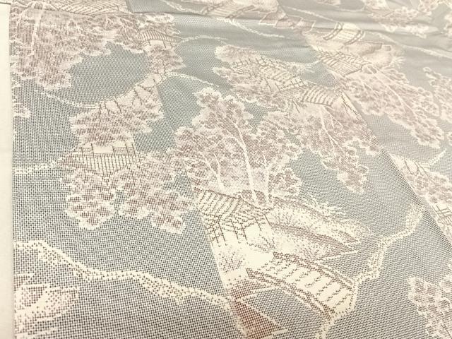 平和屋着物▽本場大島紬 単衣 風景文 正絹 逸品 AABE3375jh