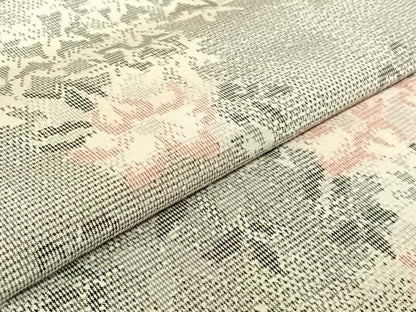 平和屋着物▽本場大島紬 白大島 単衣 草花文 正絹 逸品 AABE3377jh