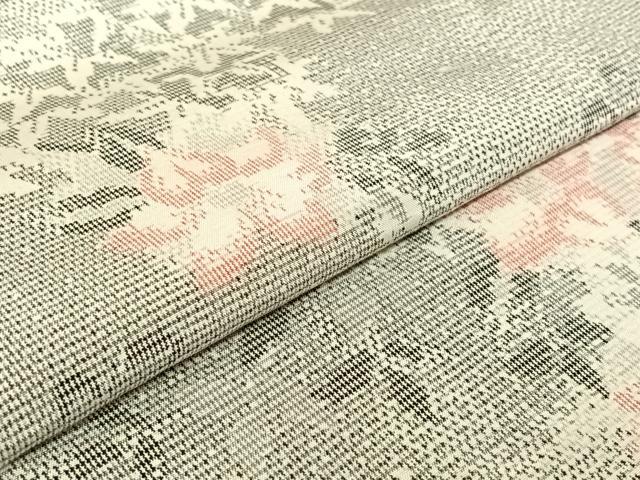 平和屋着物▽本場大島紬 白大島 単衣 草花文 正絹 逸品 AABE3377jh