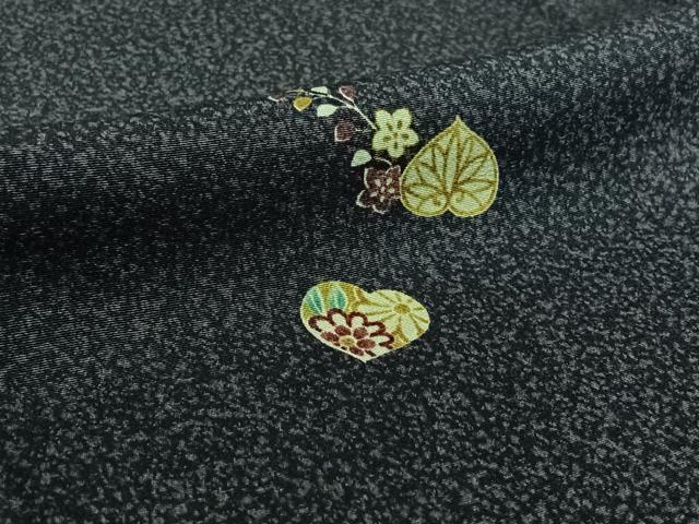 平和屋着物▽上質な小紋 単衣 草花文 兎 正絹 逸品 AABE3379jh