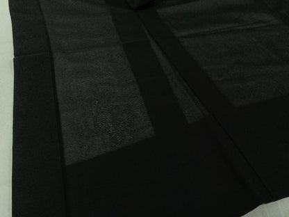 平和屋着物▽男性 黒紋付 スリーシーズン 春夏秋 塵除け 暗黒色 正絹 逸品 AABE3380jh