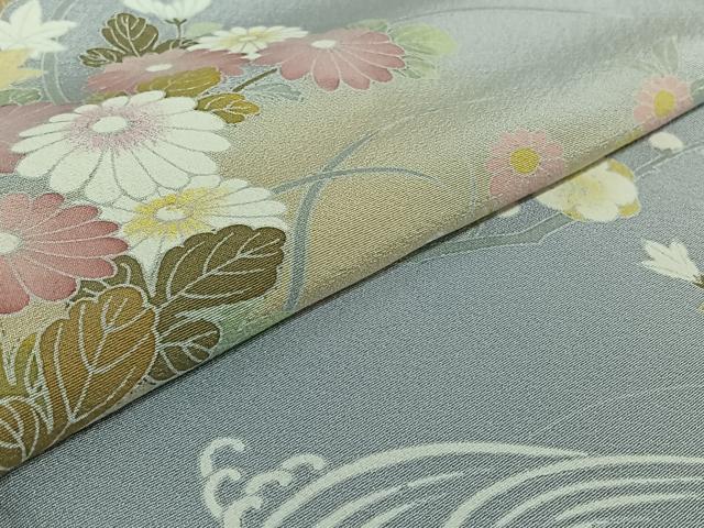 平和屋着物▽訪問着 単衣 作家物 流水花文 暈し染め