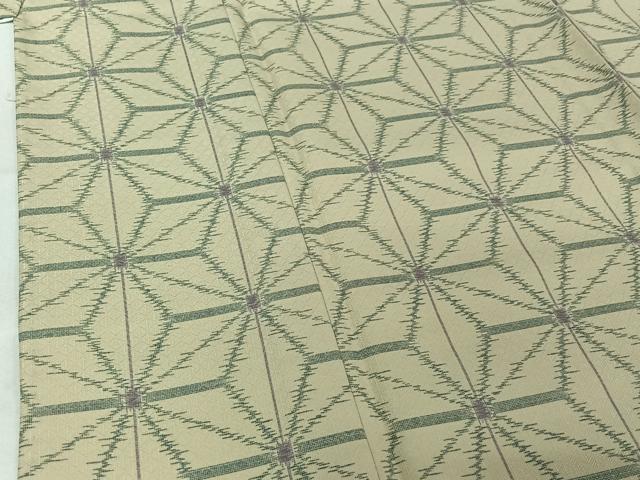 平和屋着物▽小紋　単衣　麻の葉文様　洗える着物　AABE3394jh