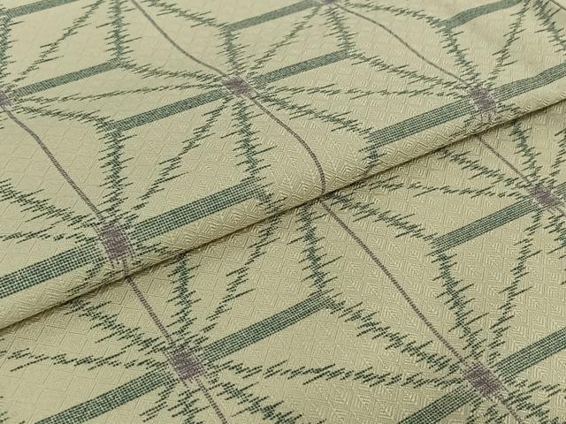 平和屋着物▽小紋　単衣　麻の葉文様　洗える着物　AABE3394jh