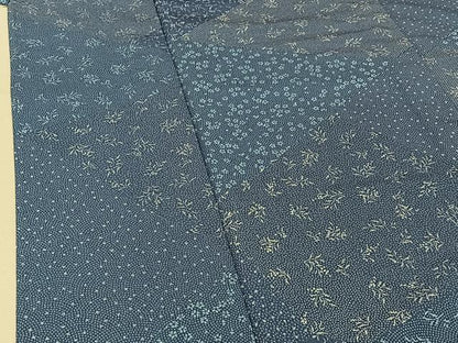 平和屋着物▽小紋 単衣 切嵌花文 洗える着物 AABE3396jh