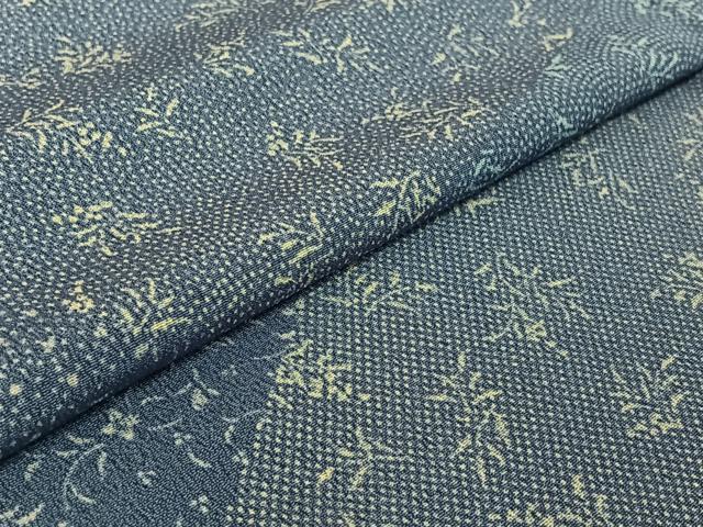 平和屋着物▽小紋 単衣 切嵌花文 洗える着物 AABE3396jh