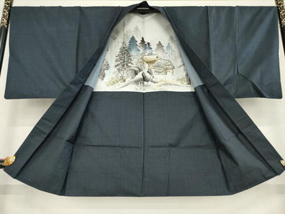 平和屋着物●男性　本場大島紬　アンサンブル　100亀甲　総詰め　正絹　逸品　AABE3411ck
