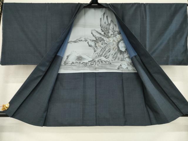 平和屋着物●男性　本場大島紬　アンサンブル　一元絣　正絹　逸品　AABE3415ck