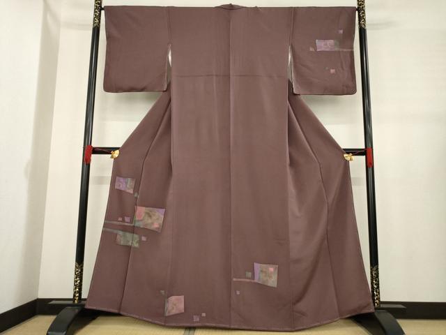 平和屋着物●訪問着　色紙文　ろうけつ染　正絹　逸品　AABE3423ck