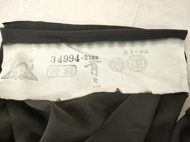 平和屋着物●京友禅の第一人者 松井青々 黒留袖 駒刺繍 地紙花丸文 上代180万 浜ちりめん 金銀彩 仮絵羽 正絹 逸品 未使用 AABE3431ck