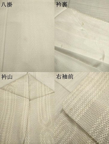 平和屋着物●本塩沢 110亀甲 幾何学文様 正絹 逸品 AABE3447ck