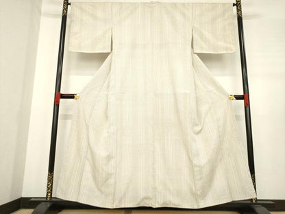 平和屋着物●本塩沢 110亀甲 幾何学文様 正絹 逸品 AABE3447ck