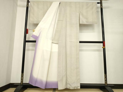 平和屋着物●本塩沢 110亀甲 幾何学文様 正絹 逸品 AABE3447ck