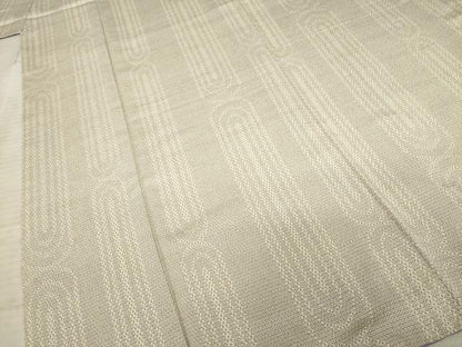 平和屋着物●本塩沢 110亀甲 幾何学文様 正絹 逸品 AABE3447ck
