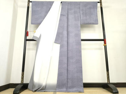 平和屋着物●江戸小紋　切嵌文様　笹地紋　正絹　逸品　未使用　AABE3462ck
