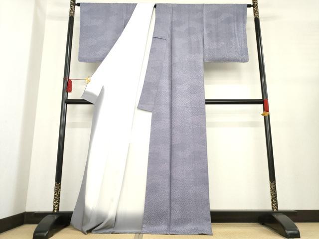 平和屋着物●江戸小紋　切嵌文様　笹地紋　正絹　逸品　未使用　AABE3462ck