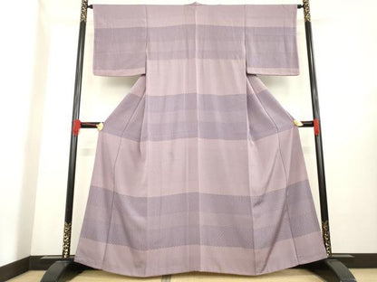 平和屋着物●訪問着 横段文 正絹 逸品 AABE3468ck