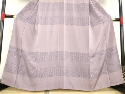 平和屋着物●訪問着 横段文 正絹 逸品 AABE3468ck