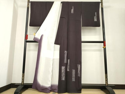 平和屋着物●訪問着 総絞り 短冊花文 正絹 逸品 AABE3473ck