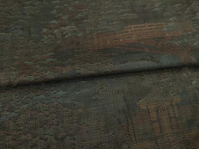 平和屋着物●本場大島紬 カタス9マルキ 風景文 正絹 逸品 AABE3476ck