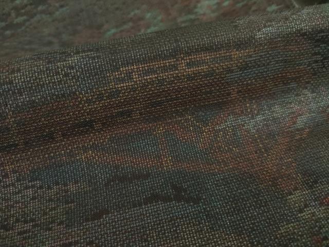 平和屋着物●本場大島紬 カタス9マルキ 風景文 正絹 逸品 AABE3476ck