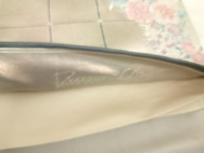 平和屋着物◎六通柄袋帯 作家物 格子花文 銀糸 正絹 逸品 AABE3505yx
