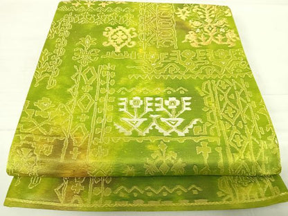平和屋着物◎六通柄袋帯　コプト花文　金糸　正絹　逸品　AABE3513yx
