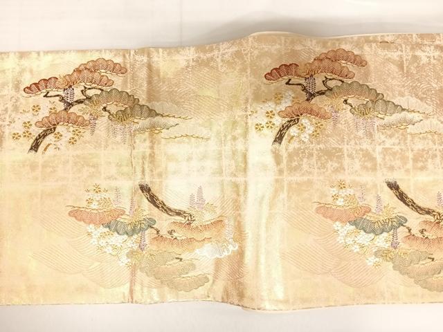 平和屋着物◎六通柄袋帯　唐織　優都里　吉祥松文　金糸　正絹　逸品　AABE3521yx