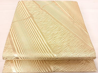 平和屋着物◎六通柄袋帯　竹文　金糸　正絹　逸品　AABE3524yx