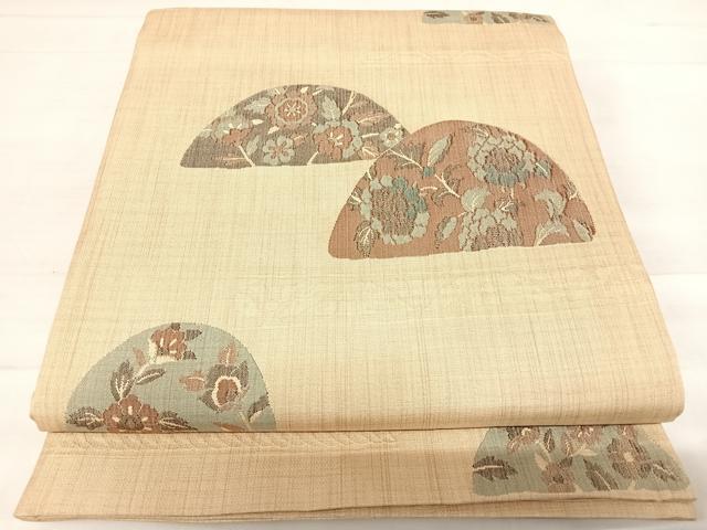 平和屋着物◎六通柄袋帯　遠山花文　正絹　逸品　AABE3529yx
