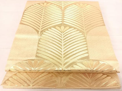 平和屋着物◎六通柄 本袋帯 若松文 金糸 正絹 逸品 AABE3541yx