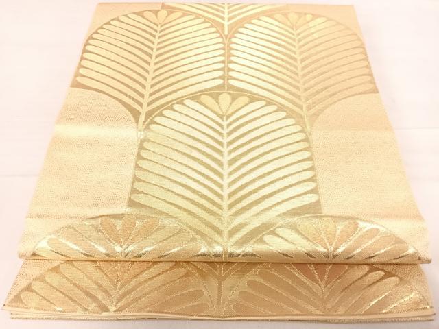 平和屋着物◎六通柄 本袋帯 若松文 金糸 正絹 逸品 AABE3541yx